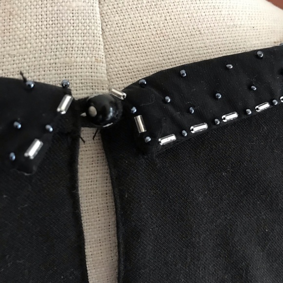 Maison Scotch Dress, Beaded Peter Pan Collar, Size 2, Black - Picture 5 of 6